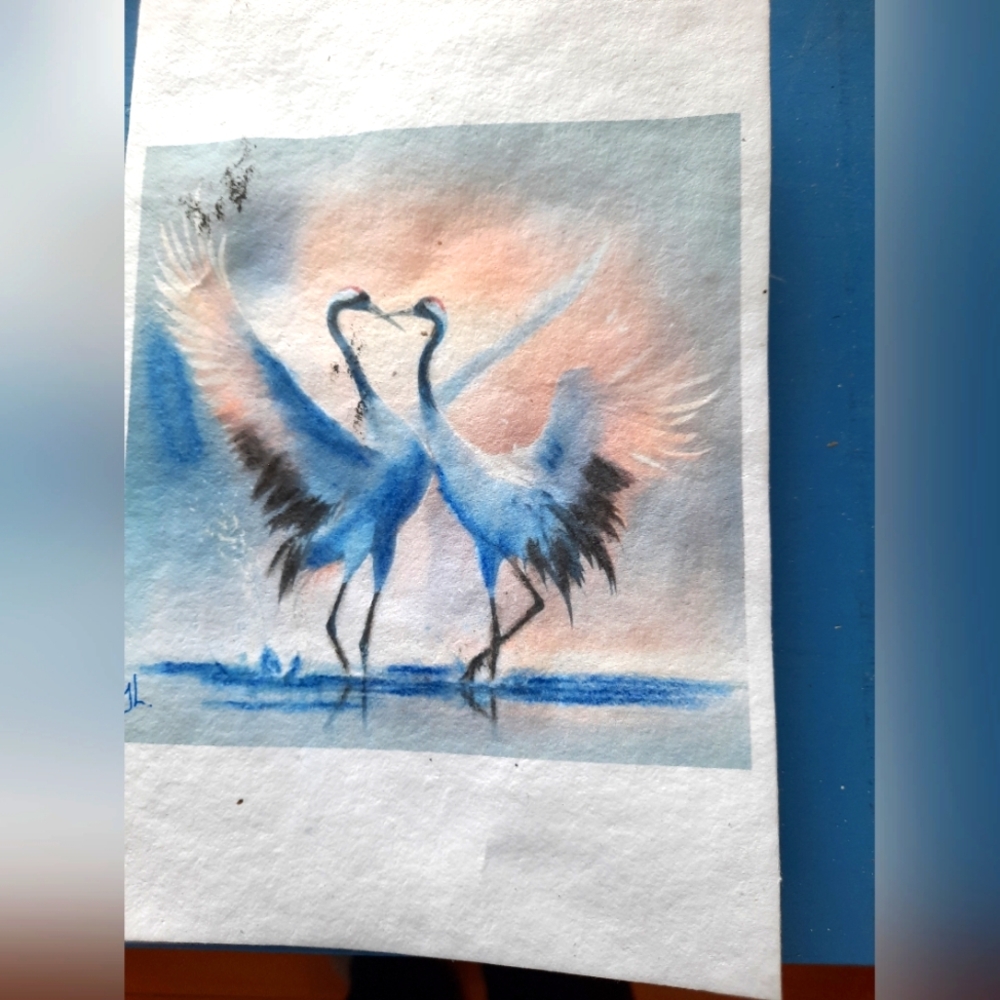 Heron Lovers Birds / Plantable Greeting Card / Wild Flowers